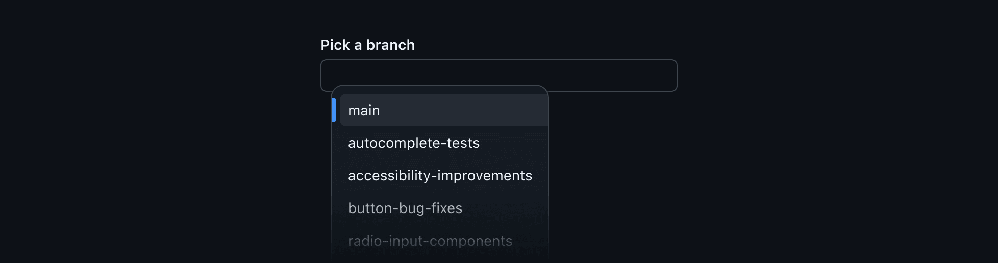 Autocomplete component